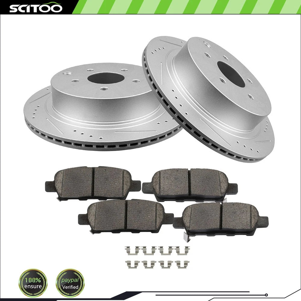 Rear Brake Rotors and Pads for Nissan Murano Pathfinder Quest INFINITI FX35 (2003–2014)