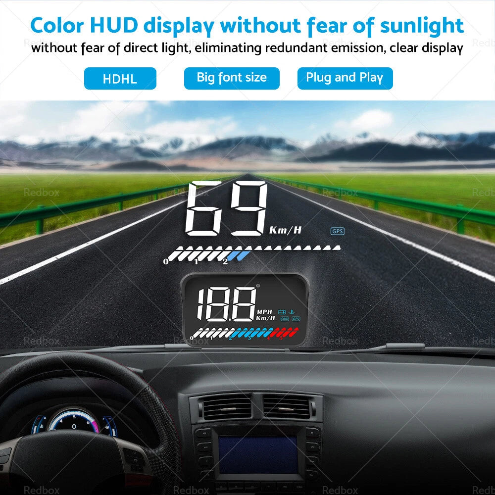 Head Up Display OBD GPS Dual System 3.5" HUD for Universal Car (2010–2023)
