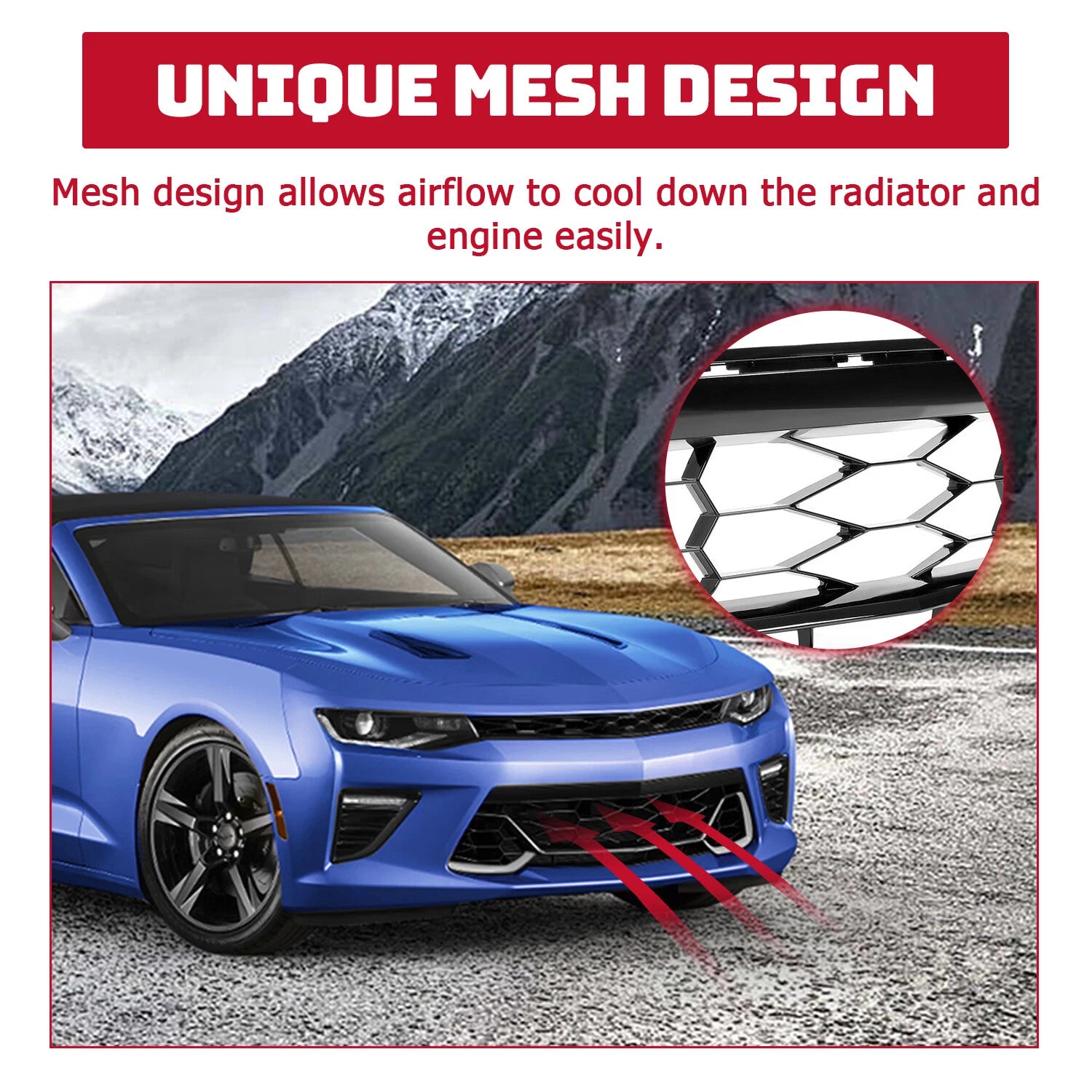 Chrome Front Lower Grille for Chevrolet Camaro SS (2016-2018)