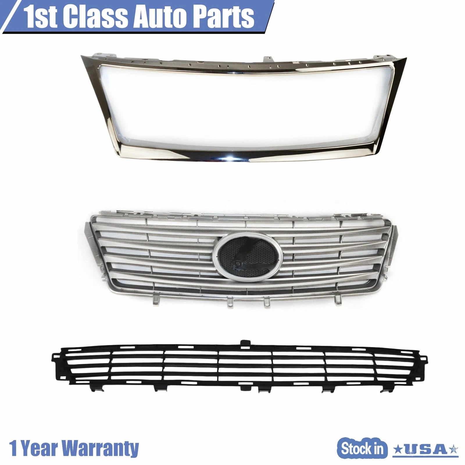 Set of 3 Grilles for Lexus ES350 (2010–2012)
