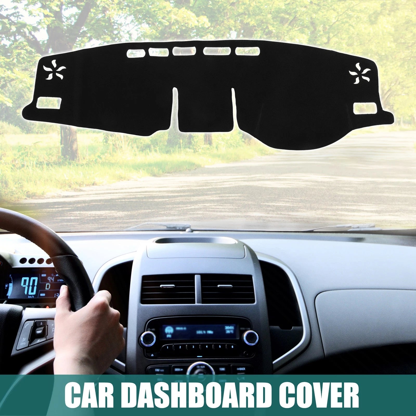 Dashboard Cover for Toyota RAV4 (2019–2023) - Black Polyester Non-slip