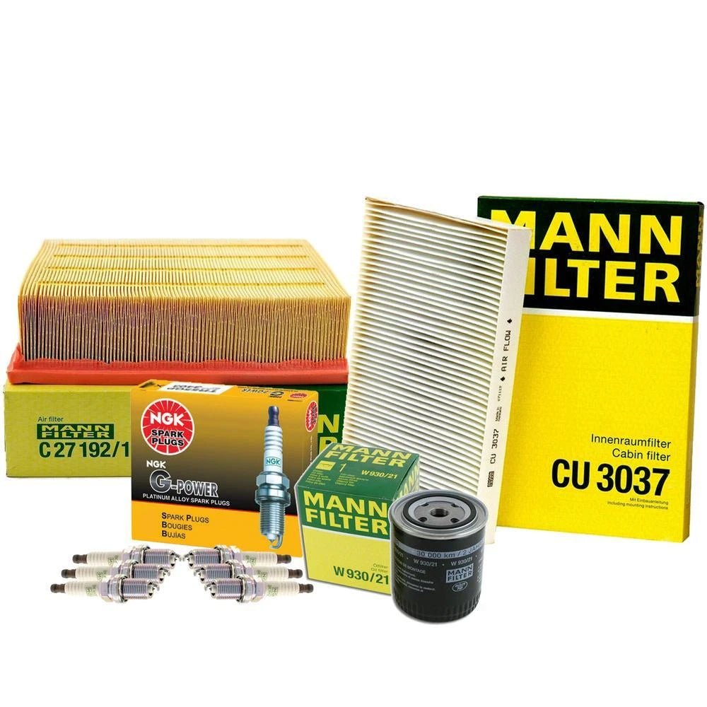 Set of 6 NGK Spark Plugs & Mann Filters Ignition Tune Up Kit for Audi A4 (2002–2008)