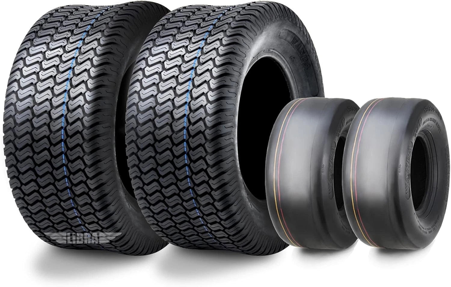 Set of 4 Turf Tires 11x4-5 & 20x8-10 for Zero-Turn Mower (4PR)