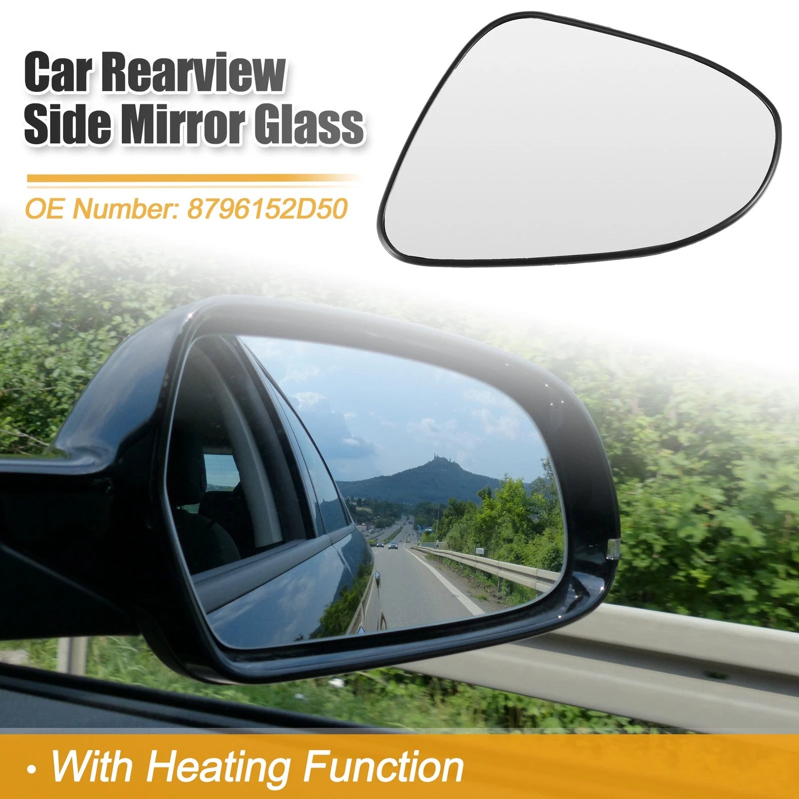 Left Side Heated Mirror Glass for Toyota Prius C (2012–2017) No. 8796152D50