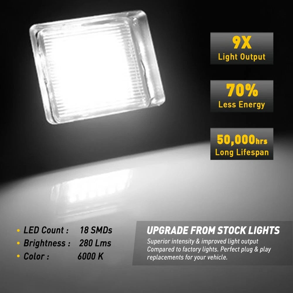 2X LED Smoke License Plate Light Bulbs for Ford F150 (2015–2022)