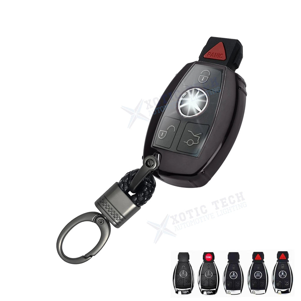 Smart Key Fob Holder Cover Chain for Mercedes-Benz C E S Class (2015–2024)