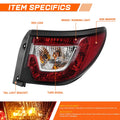 Right Side Chrome Red Outer Brake Tail Light for Chevy Traverse (2013–2017)