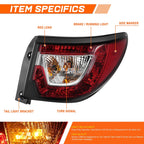 Right Side Chrome Red Outer Brake Tail Light for Chevy Traverse (2013–2017)