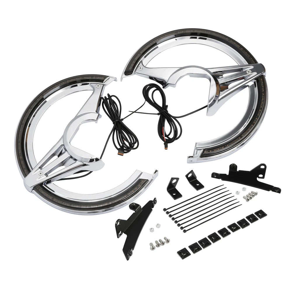 Brake Rotor Covers LED Amber Light Smoke Lens for Honda Goldwing GL1800 (2018–2025)