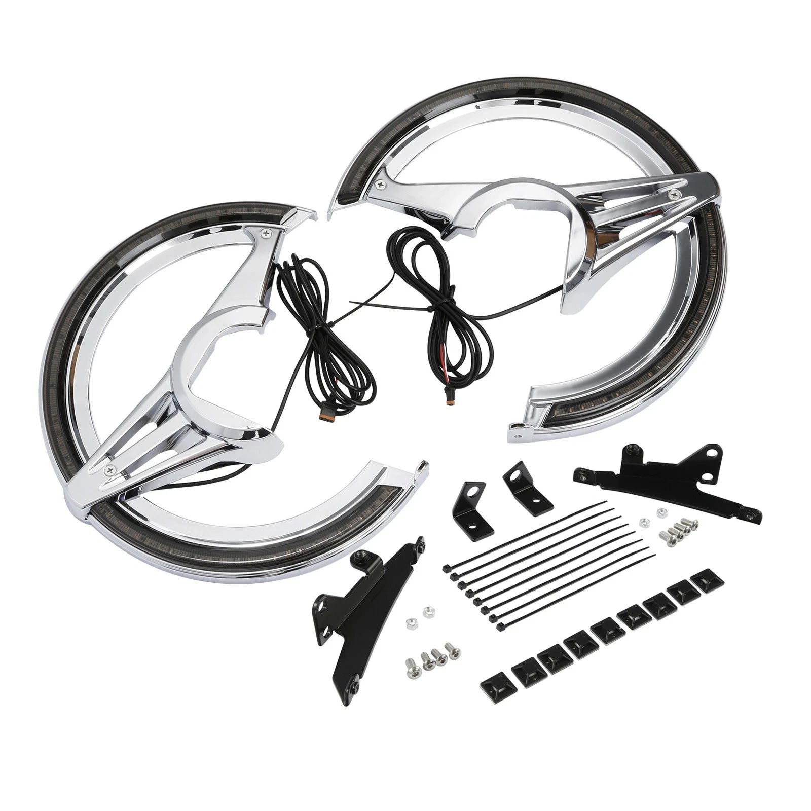 Brake Rotor Covers LED Amber Light Smoke Lens for Honda Goldwing GL1800 (2018–2025)