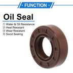 Set of 2 Oil Seal Rotary Shaft Seal FKM Rubber 18x35x10mm for Various Models