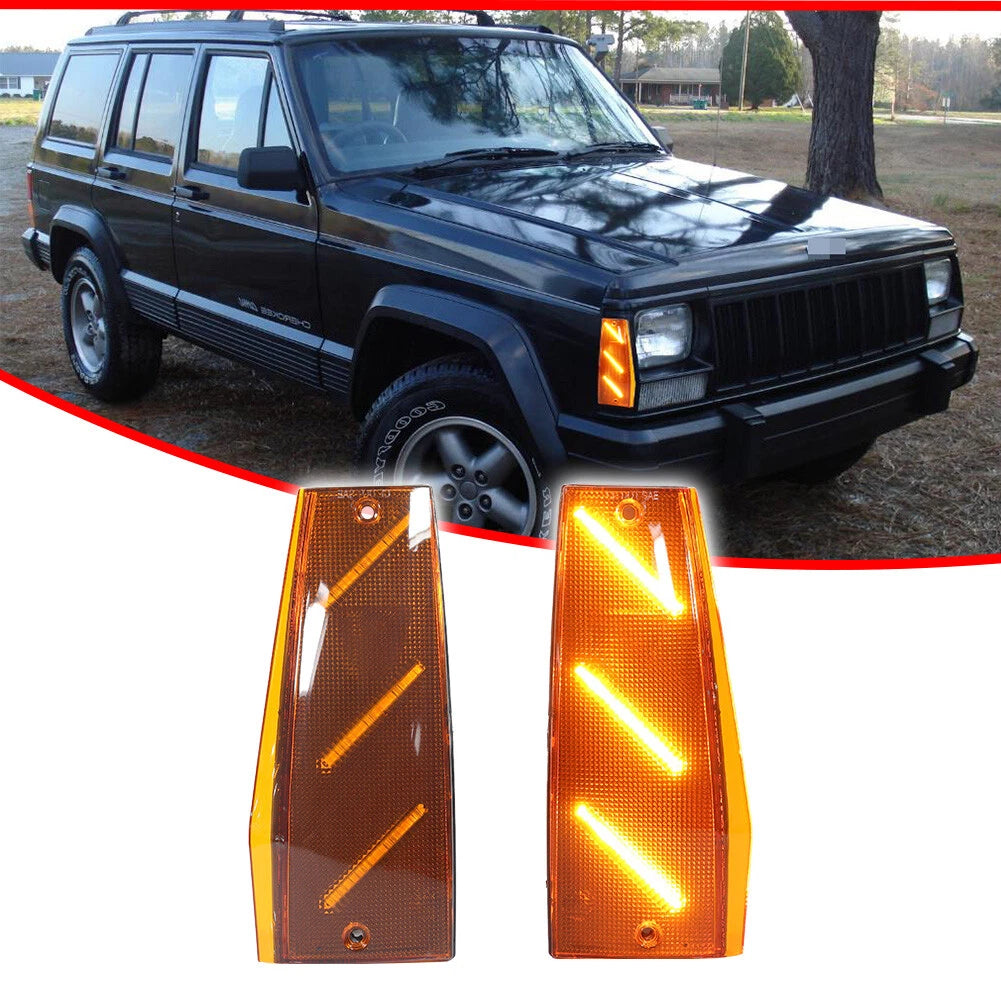 2X Amber LED Side Marker Lights for Jeep Cherokee Comanche Wagoneer (1984–1996)