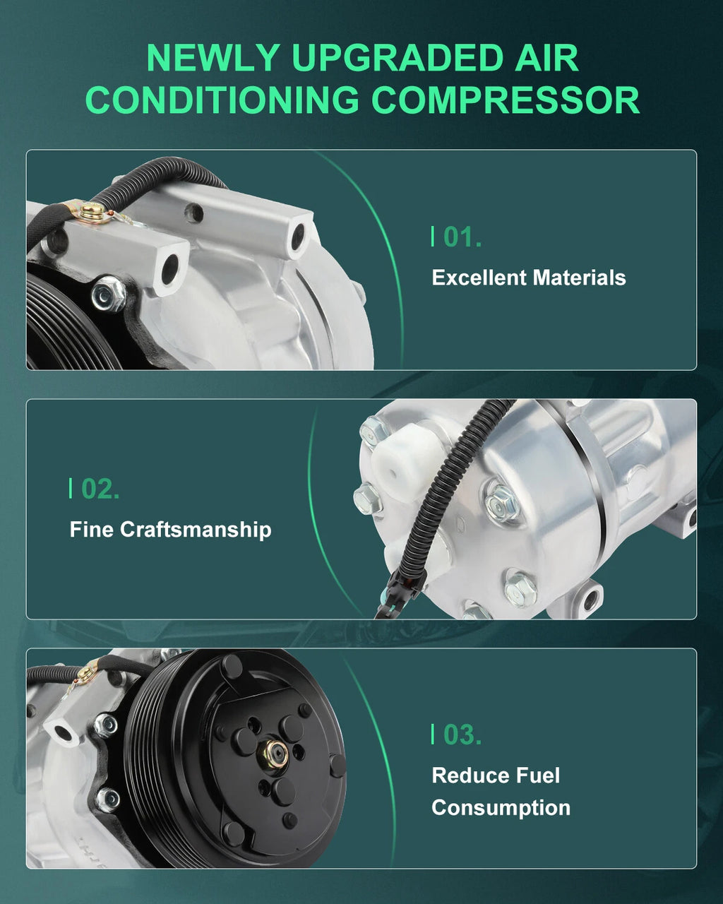 A/C Compressor and Clutch for Jeep Cherokee/Wagoneer/Wrangler (1984–1997)