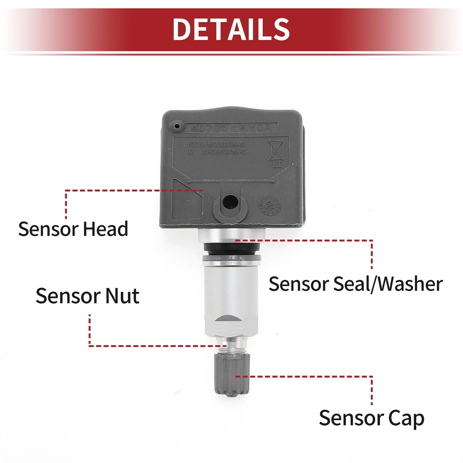 Tire Pressure Sensor for Infiniti G37 (2008–2013) 407001AY0A 433MHz