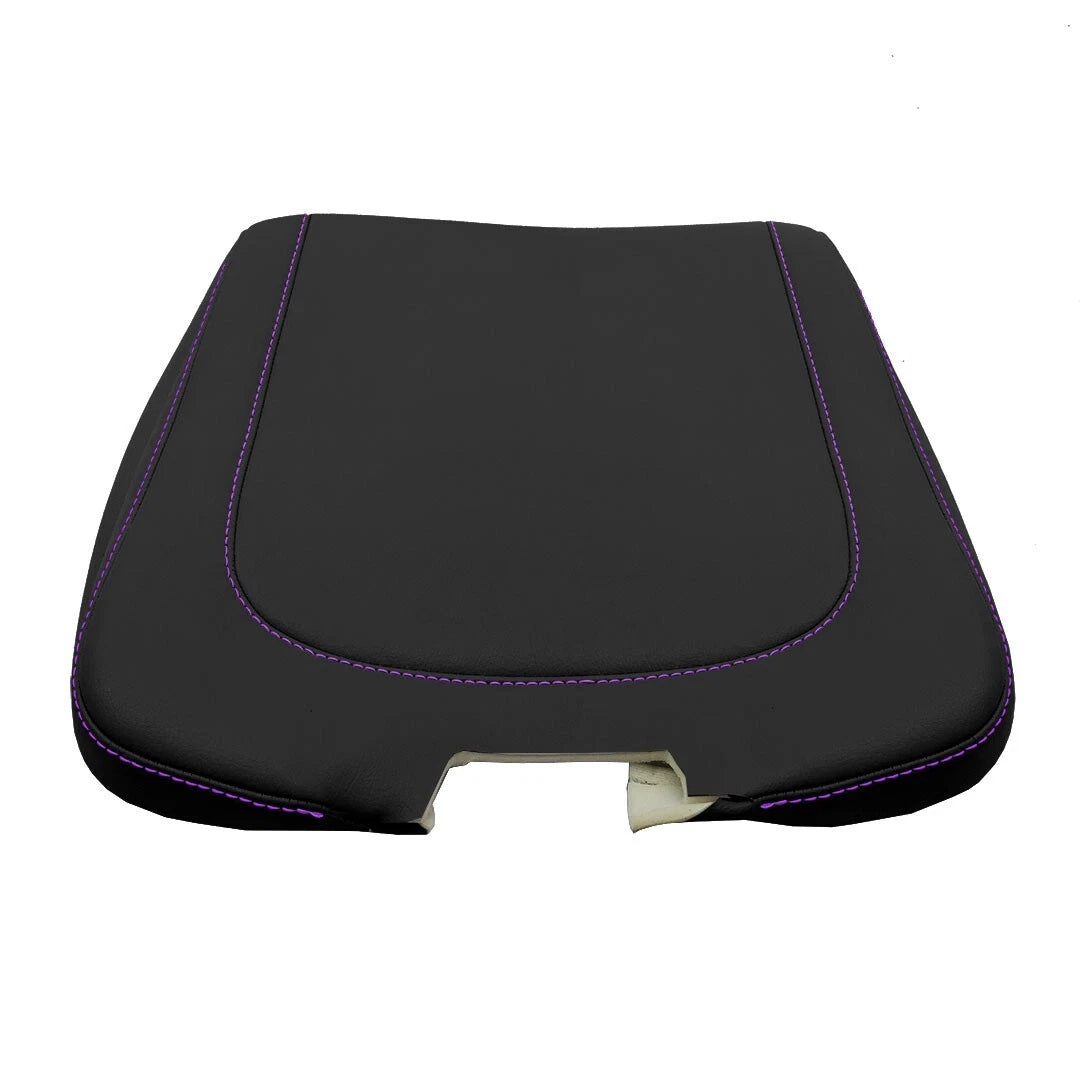 Leather Console Armrest Bench Jump Seat for Dodge Ram (2013–2018) Purple Stitch