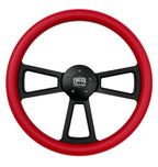 5 Hole Steering Wheel Wrap Black Red for Peterbilt Kenworth Freightliner (18")