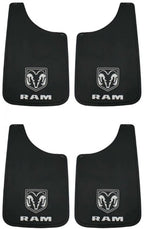 Set of 4 RAM White Logo 11x19 Mud Flaps Splash Guards for Pickup Truck SUV