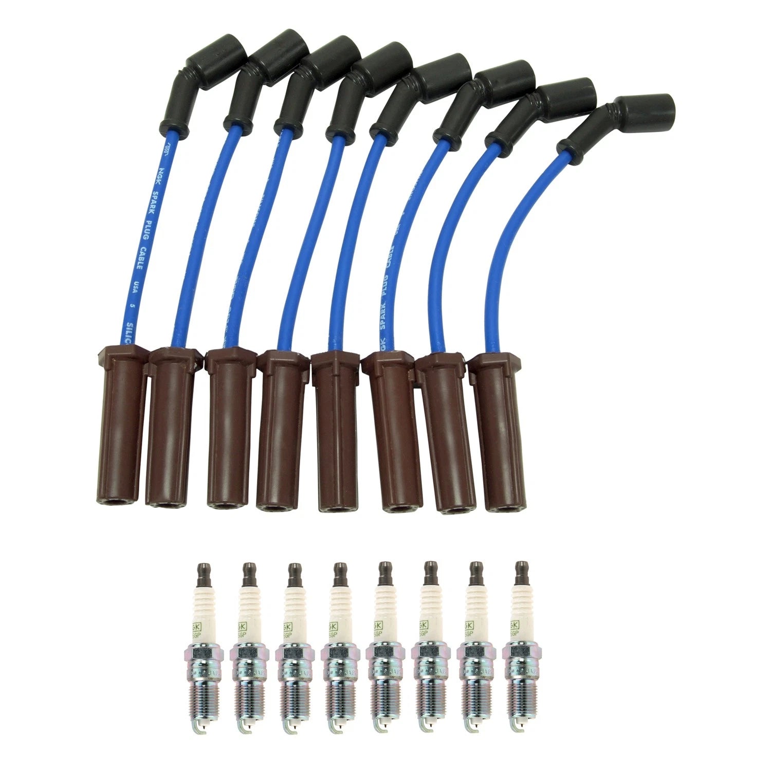 NGK Wire Set & 8 G-Power Platinum Spark Plugs for Escalade Sierra 1500 (2007–2014)