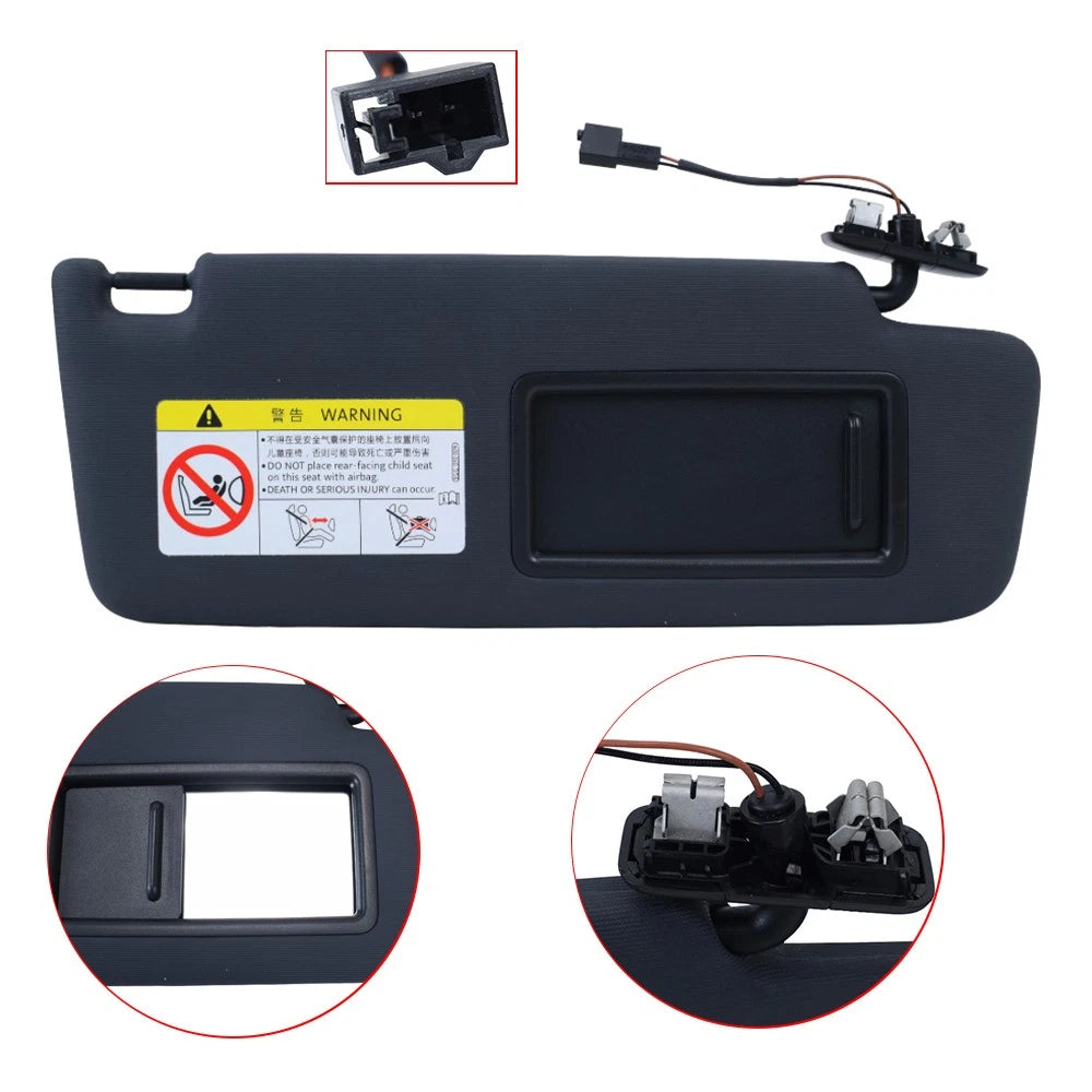 Passenger Side Sun Visor Panel for Volkswagen Jetta (2019–2021) Black