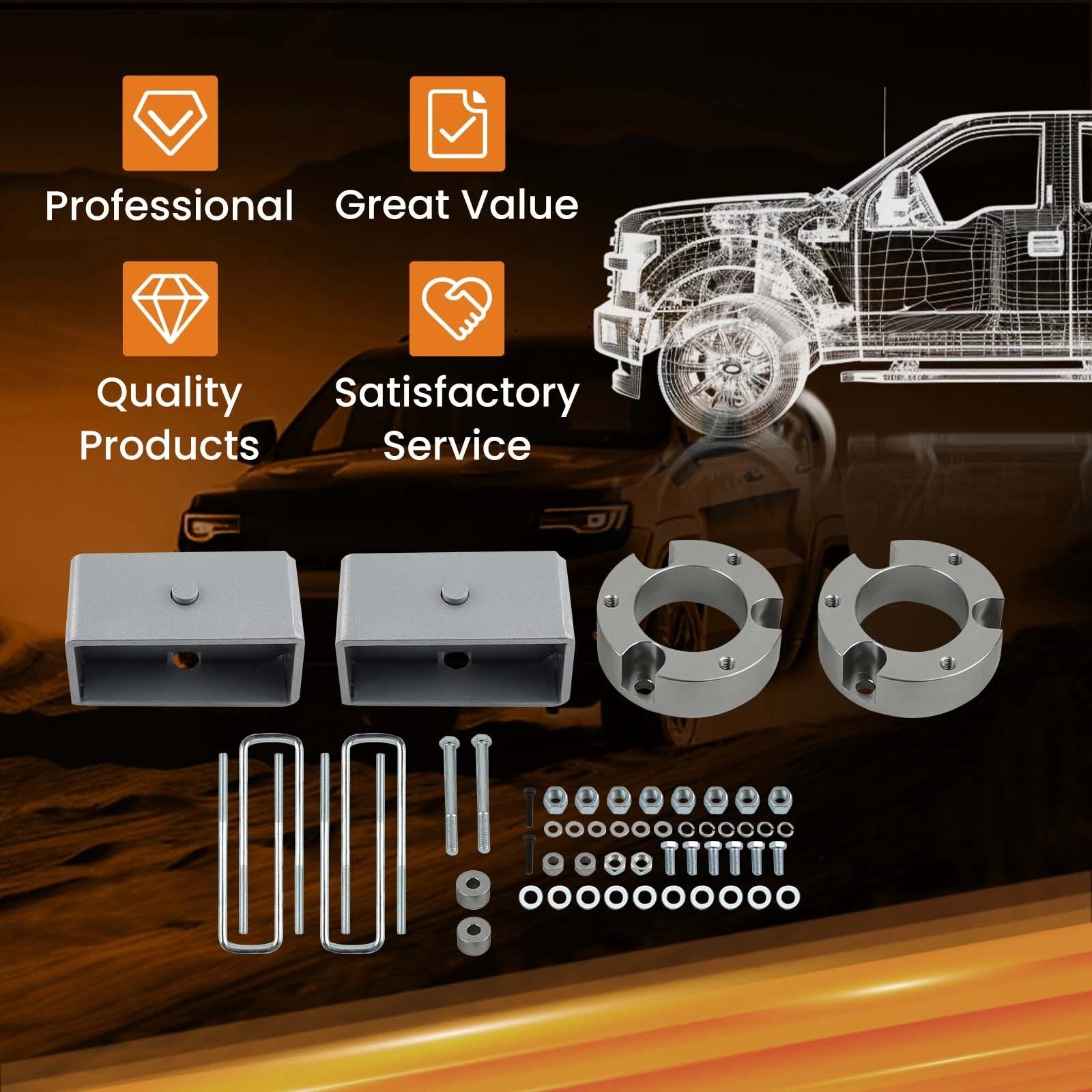 3" Leveling Lift Kit Spacers for Toyota Tacoma 4WD (2005–2023)