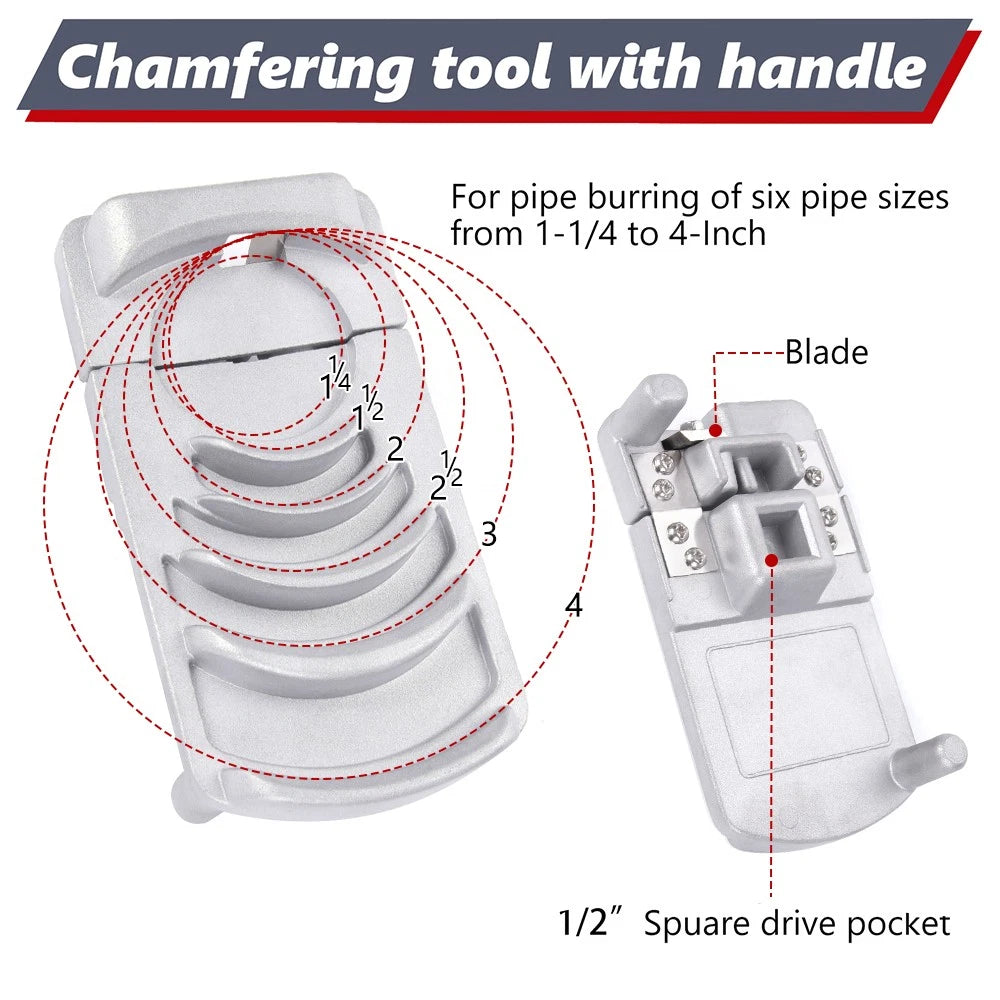 Plastic Pipe Reamer Deburring Tool for PVC (1 1/4'' to 4'')