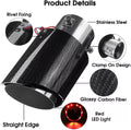 2.5" Carbon Fiber Inlet Exhaust Tip for Universal Fit (LED Light)