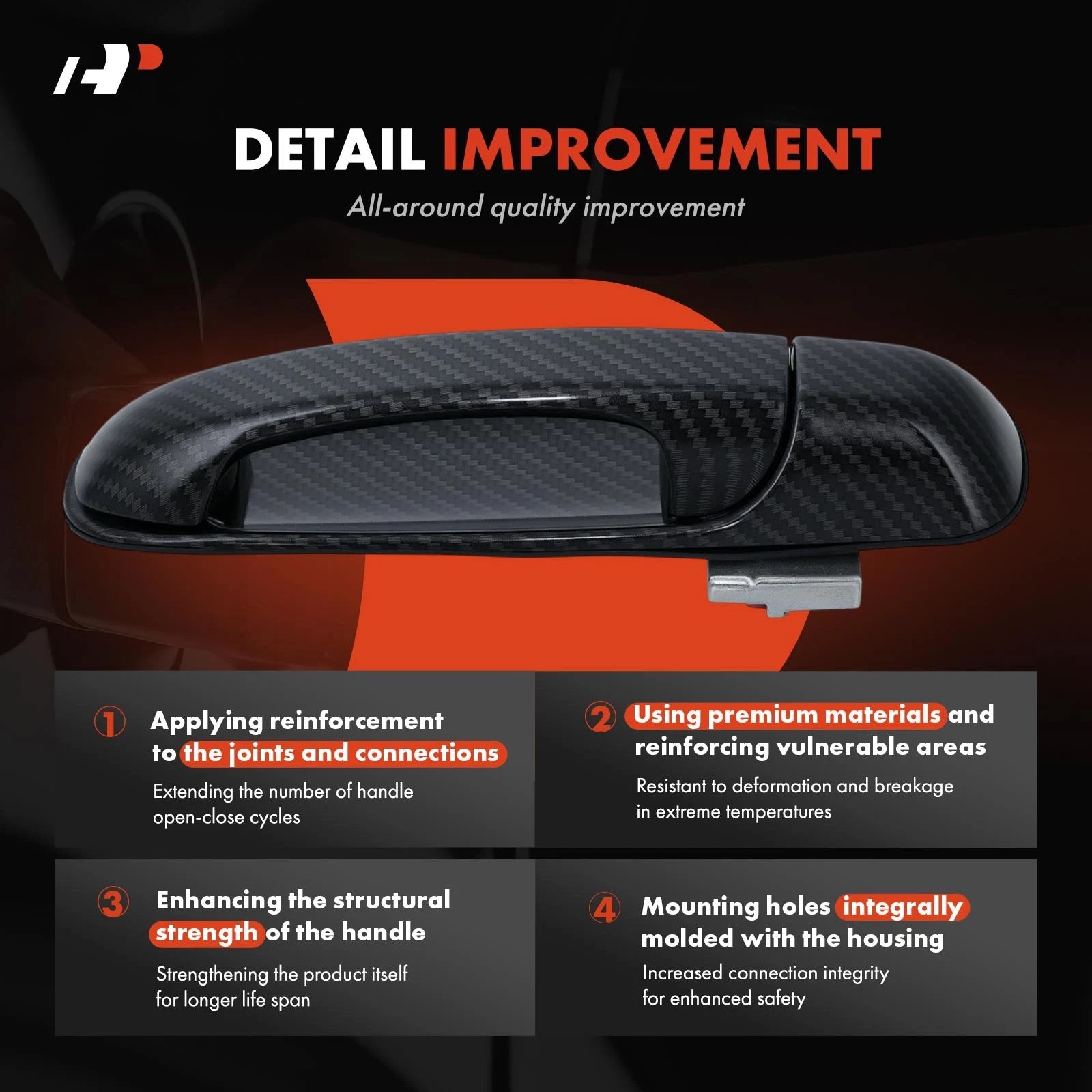 Front Right Exterior Door Handle for Dodge Dakota, Ram 1500 (2011)