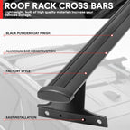 Set of 2 Black Aluminum Roof Rack Cross Bars for Equinox Terrain (2018–2024)
