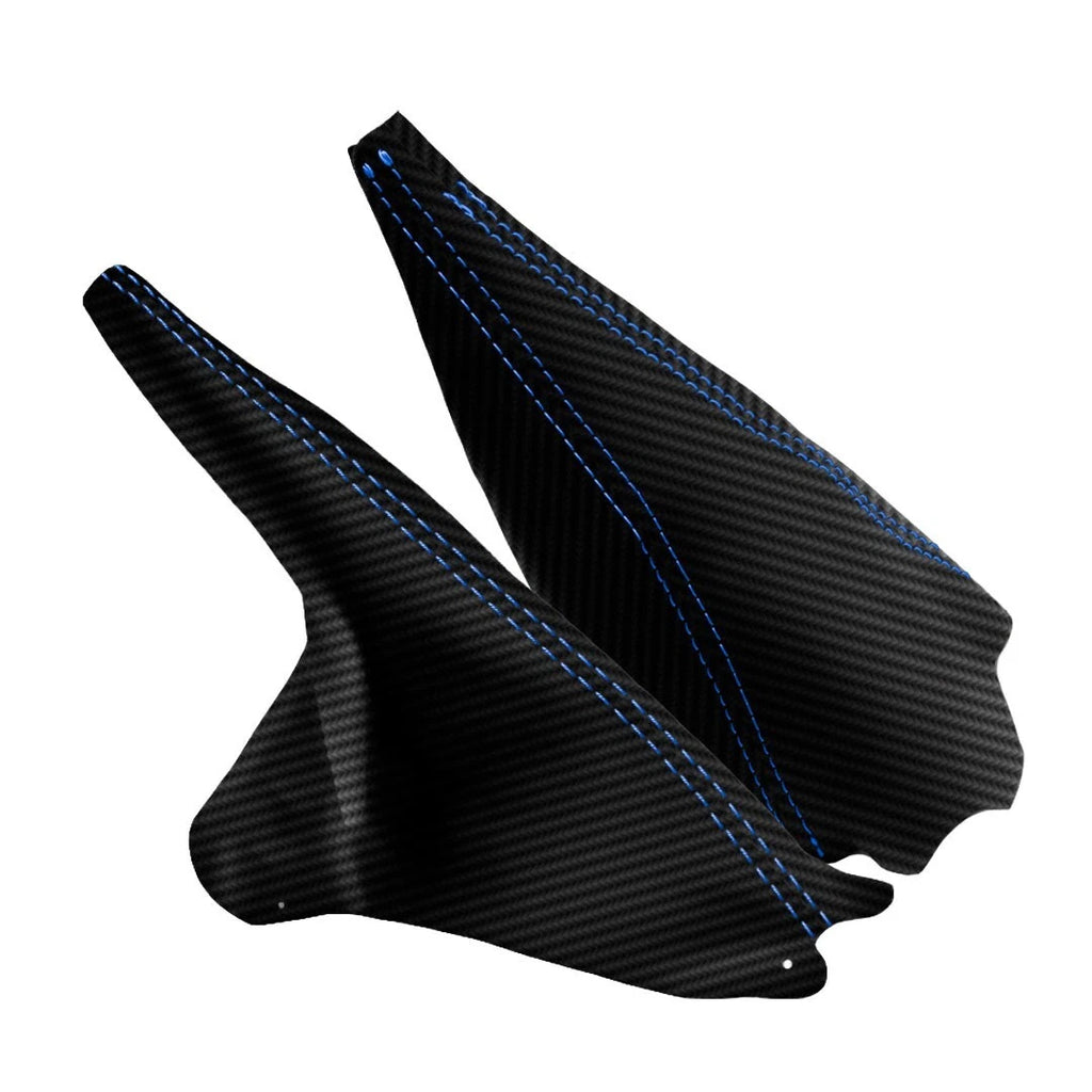 Manual & E Brake Boot Set for Ford Mustang (1994–2004) Carbon Fiber Blue Stitch