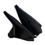 Manual & E Brake Boot Set for Ford Mustang (1994–2004) Carbon Fiber Blue Stitch
