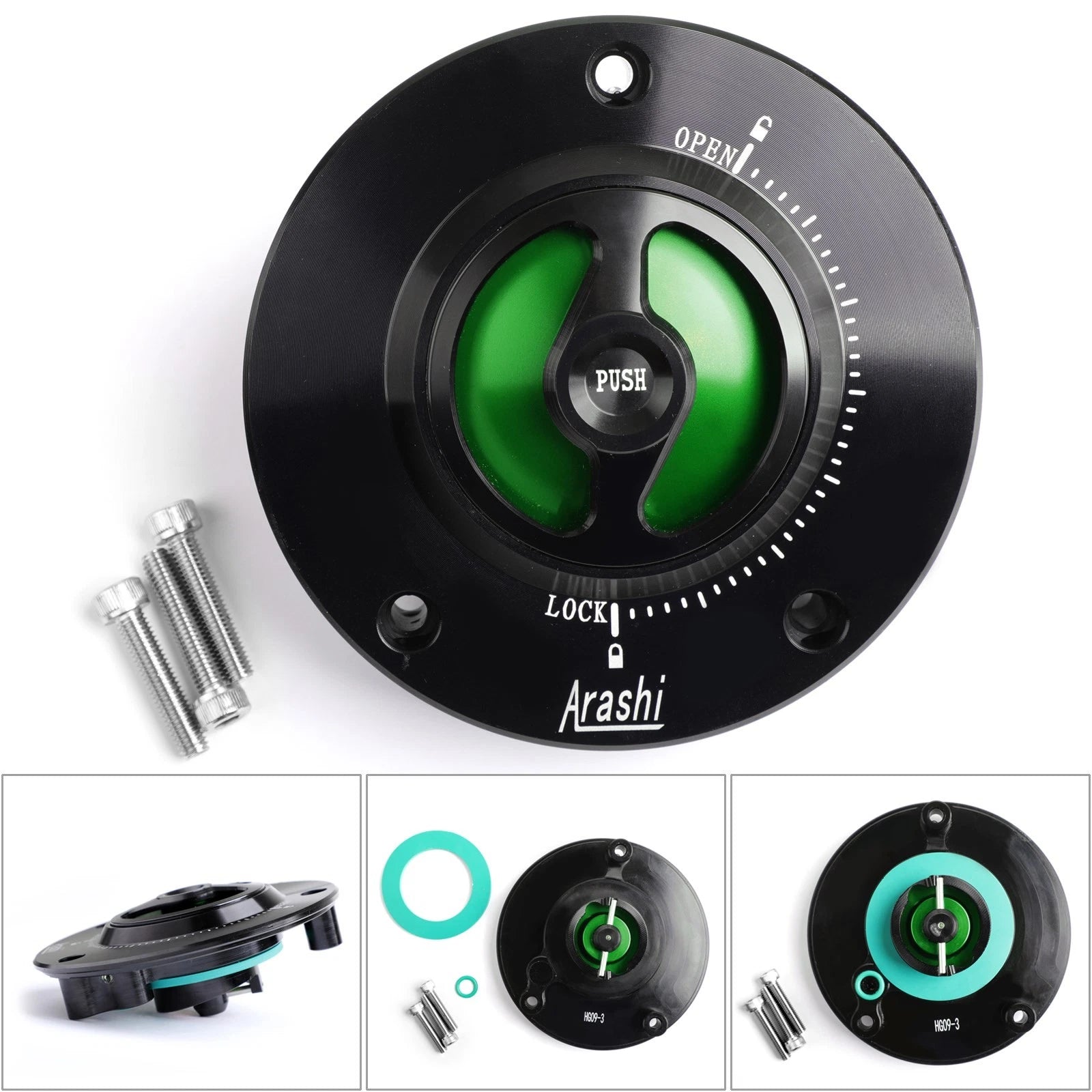 Quick-Turn Black Tank Fuel Gas Cap for Suzuki GSR600 GSXR600 (2006–2011)