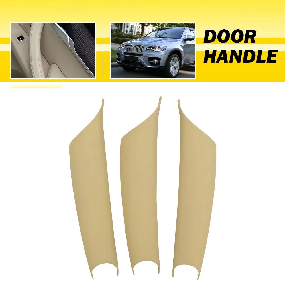 3X Beige Inner Door Panel Handle Trim for BMW X5 X6 (2014–2018)