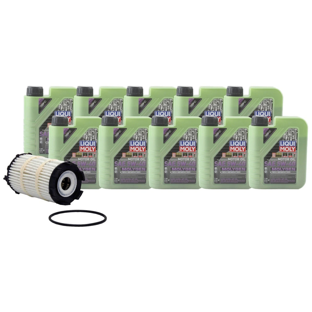 10L Liqui Moly Molygen 5W-40 Engine Oil Change Kit for Q7 R8 RS4 RS5 (2010–2023)
