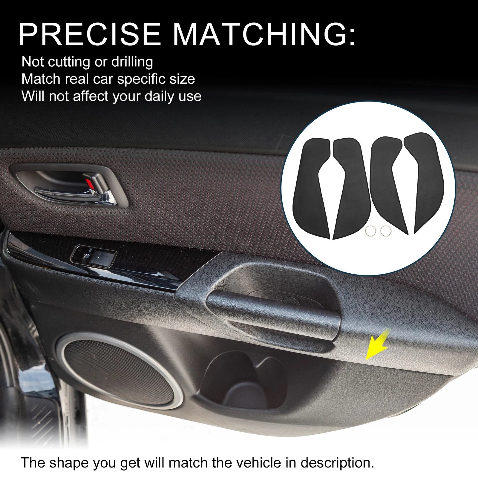 Set of 1 Car Door Leather Anti Kick Pad Sticker for BMW X1 (2016)