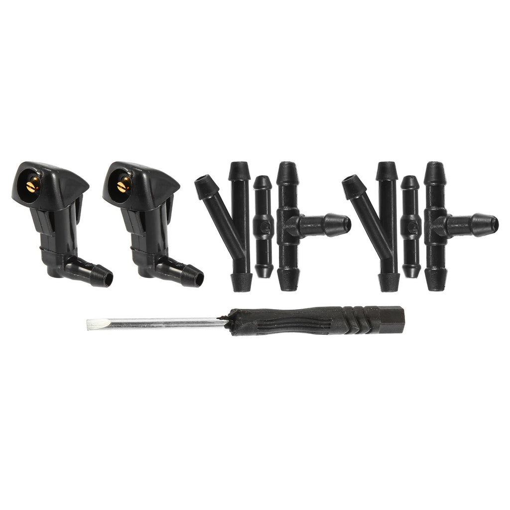 2X Windshield Washer Nozzle Kit with Connectors for Honda 
