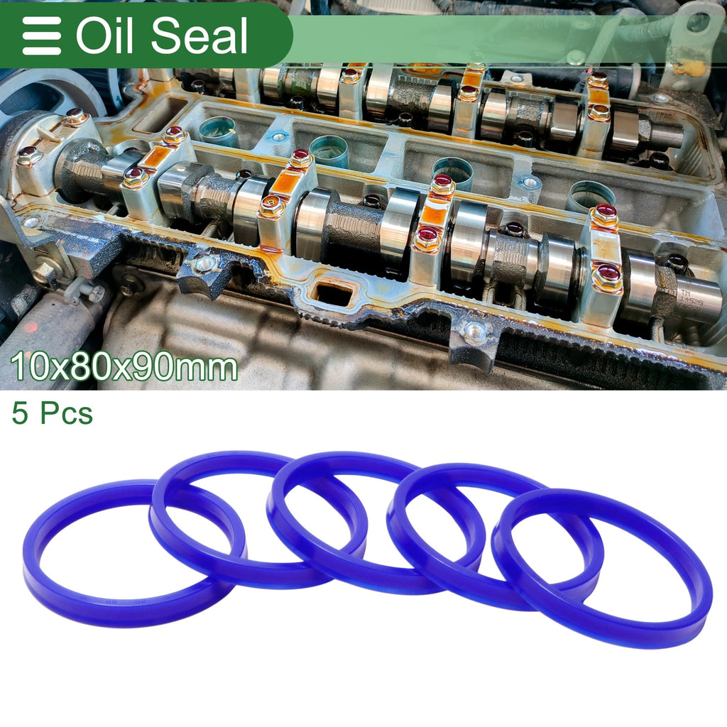 Set of 5 Oil Seal Rotary Shaft Seal 80x90x10mm High Pressure TPU