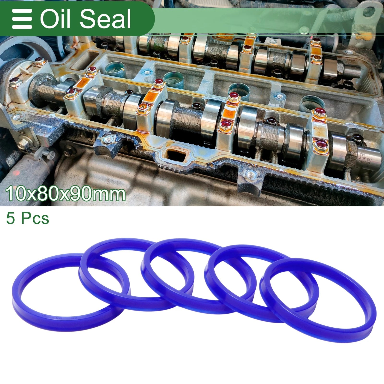 Set of 5 Oil Seal Rotary Shaft Seal 80x90x10mm High Pressure TPU
