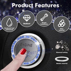 Bling Rhinestone Ignition Start Button Ring Emblem Sticker Cover for Universal (2021-2026)