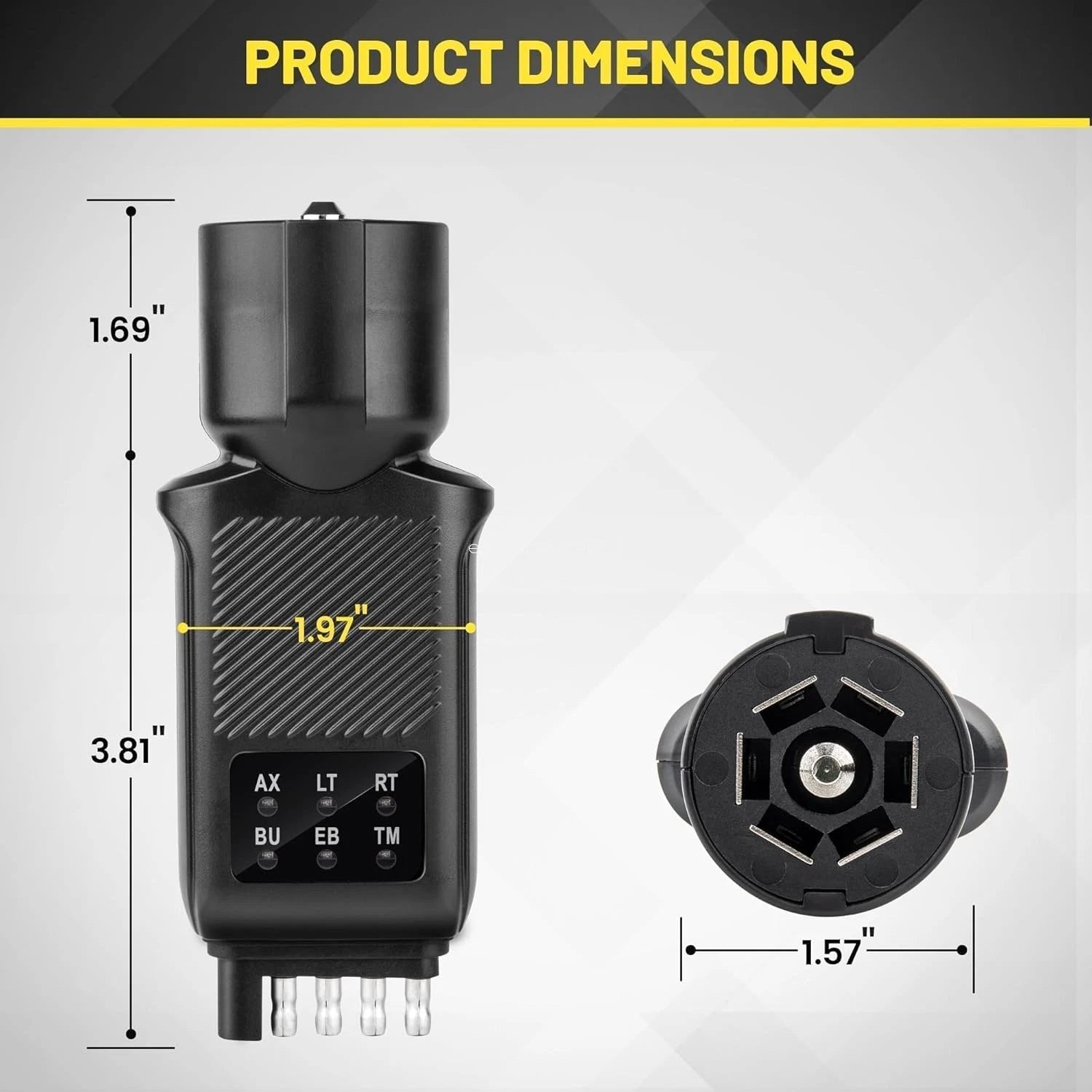 7-Way RV Plug Trailer Lights Tester with LED Indicators