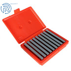 Set of 9 Steel Parallel Blocks for Precision Machining (6" Long, 1/4" Thick)