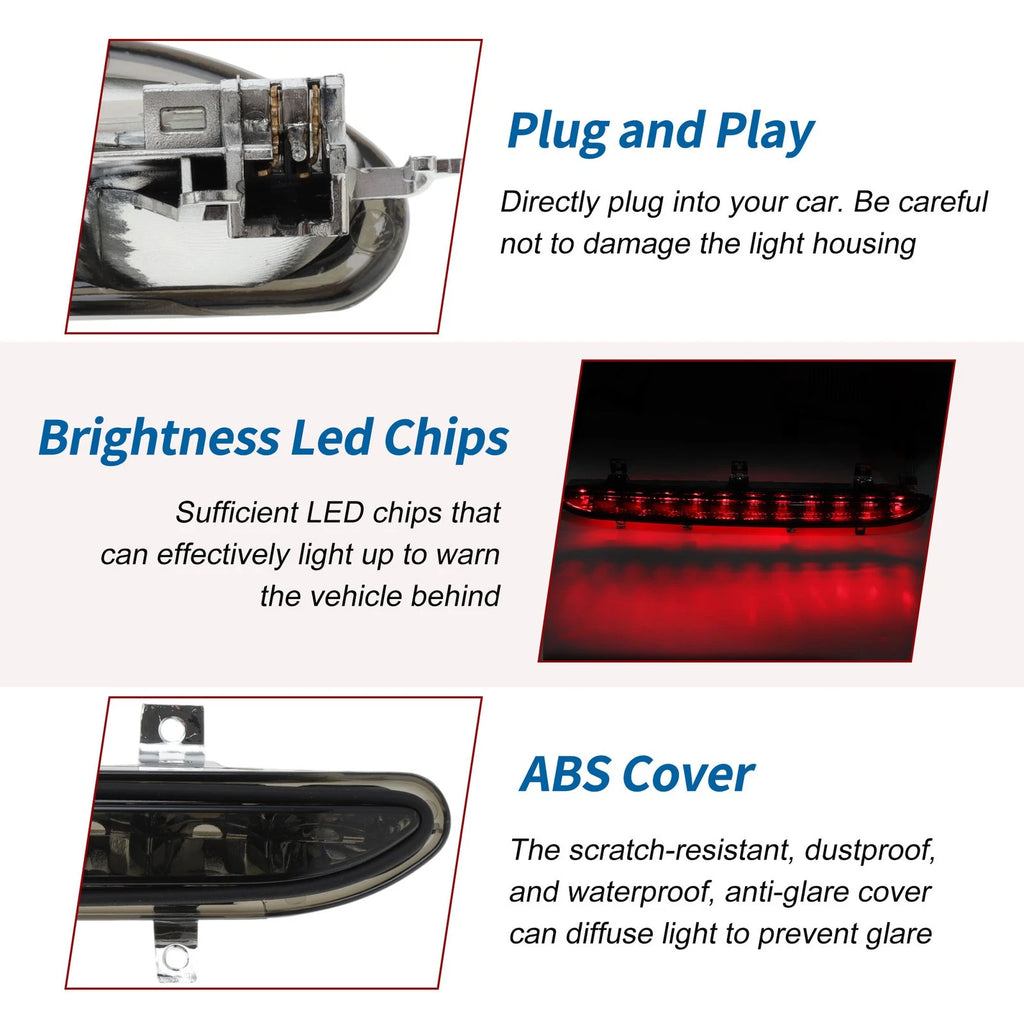 Black LED Third Brake Light for Volkswagen EOS (2006–2016) No. 1Q0945097B/1Q0945097A