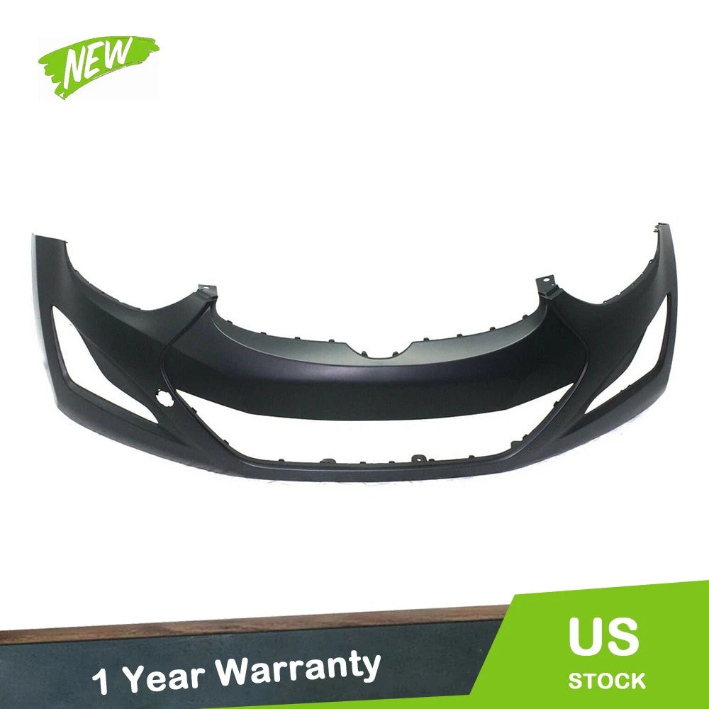 Front Bumper Cover for Elantra Sedan (2014–2016) w/ Tow Hook, Primed Plastic