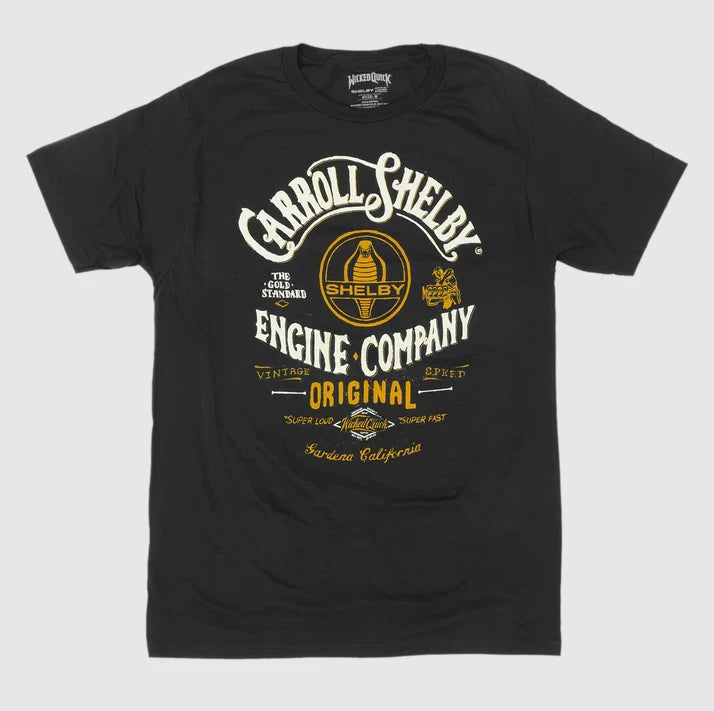 Premium Black Carroll Shelby Cobra Engine Company T-Shirt for Men