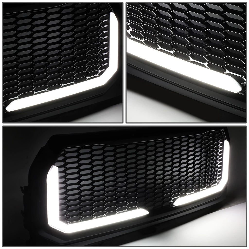 LED Tube Front Bumper Grille for Ford F150 (2015–2017) Honeycomb Mesh