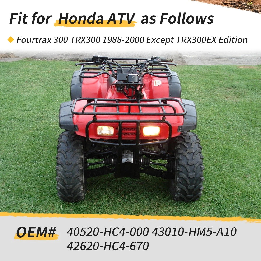 Rear Brake Panel & Drum & Cover Shoes for Honda Fourtrax 300 (1988–2000)