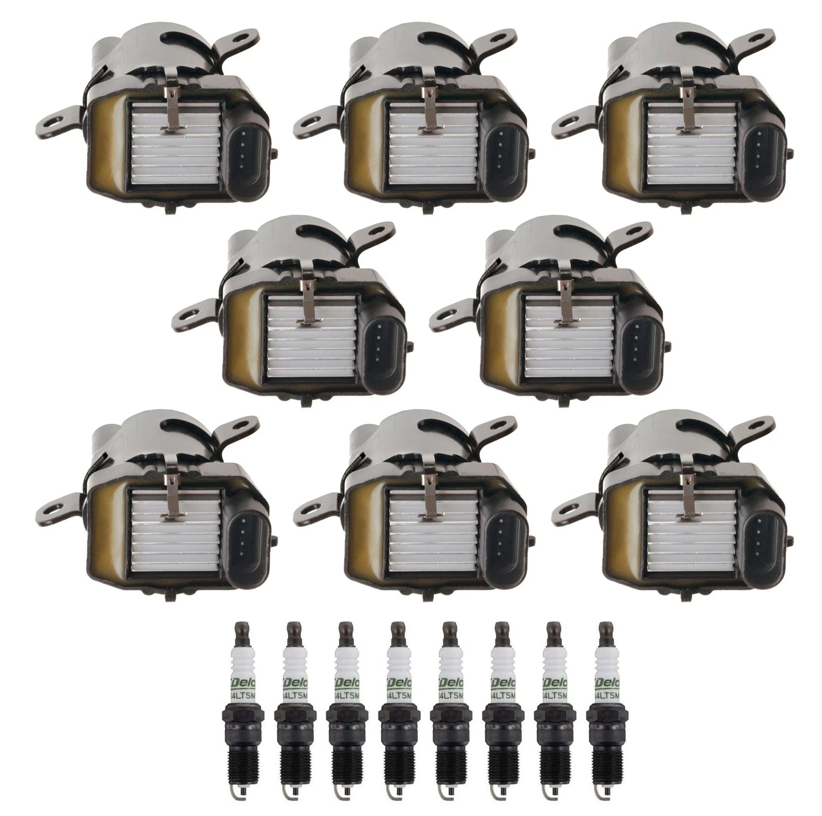 Set of 8 Ignition Coils & 8 Spark Plugs for Cadillac Chevy GMC
