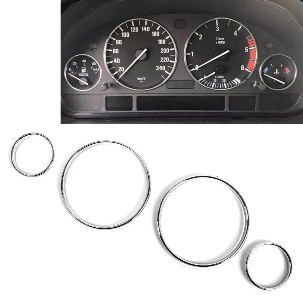 Speedometer Gauge Dial Rings Bezel Trim for BMW 5 7 Series E39 E38 M5 X5 E53 (1997-2003)