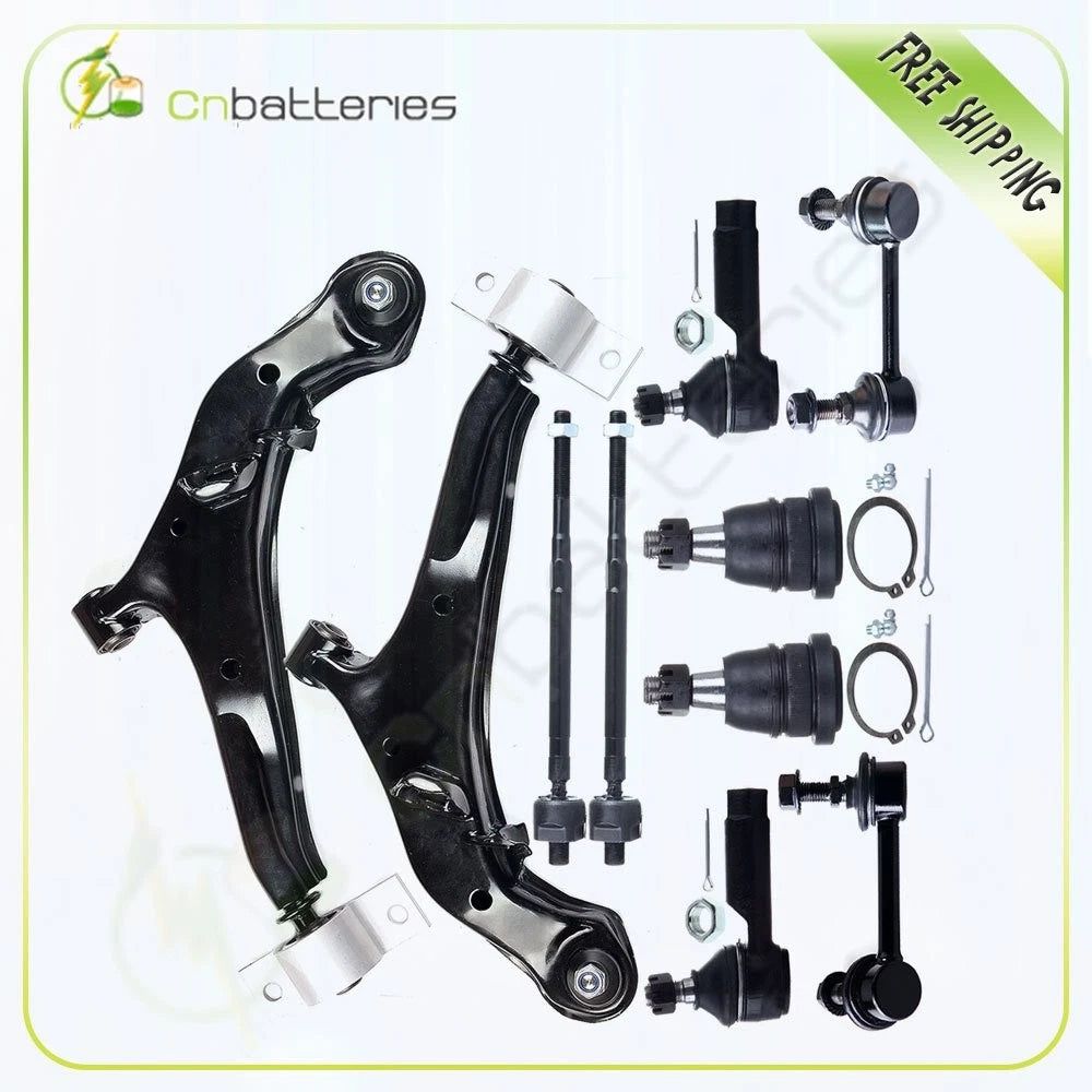 10X Front Control Arms Sway Bars Tie Rods Kit for Infiniti I35 (2002–2004)