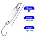 Spinner Bait Lure Set of 4 (1.8cm, 2cm, 4.7cm, 5.3cm, 6.1cm) Silver Gold Finish