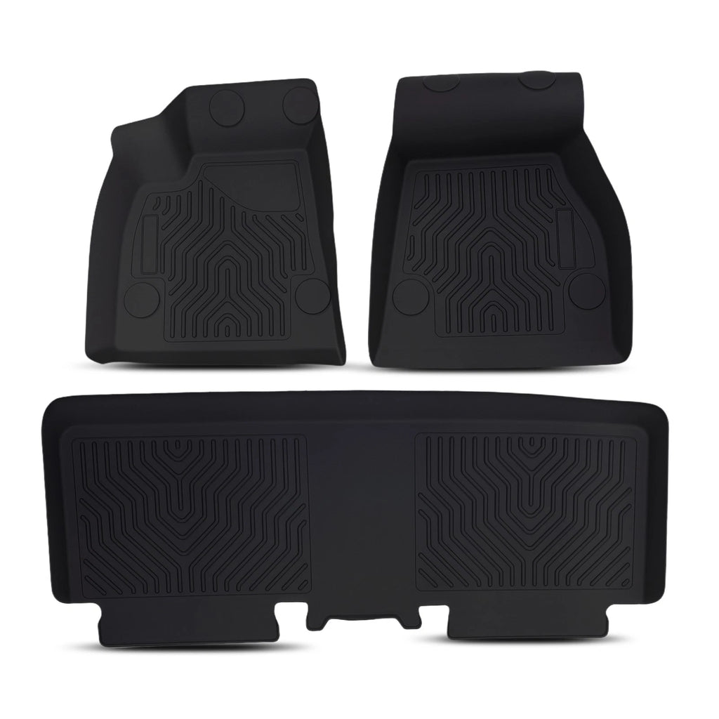 Set of 2 Black All-Weather Floor Mats for Tesla Model S (2015–2020) TPE Waterproof